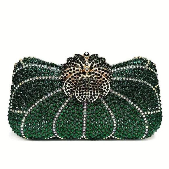 Handbags - NEW! GREEN FLOWER CLUTCH